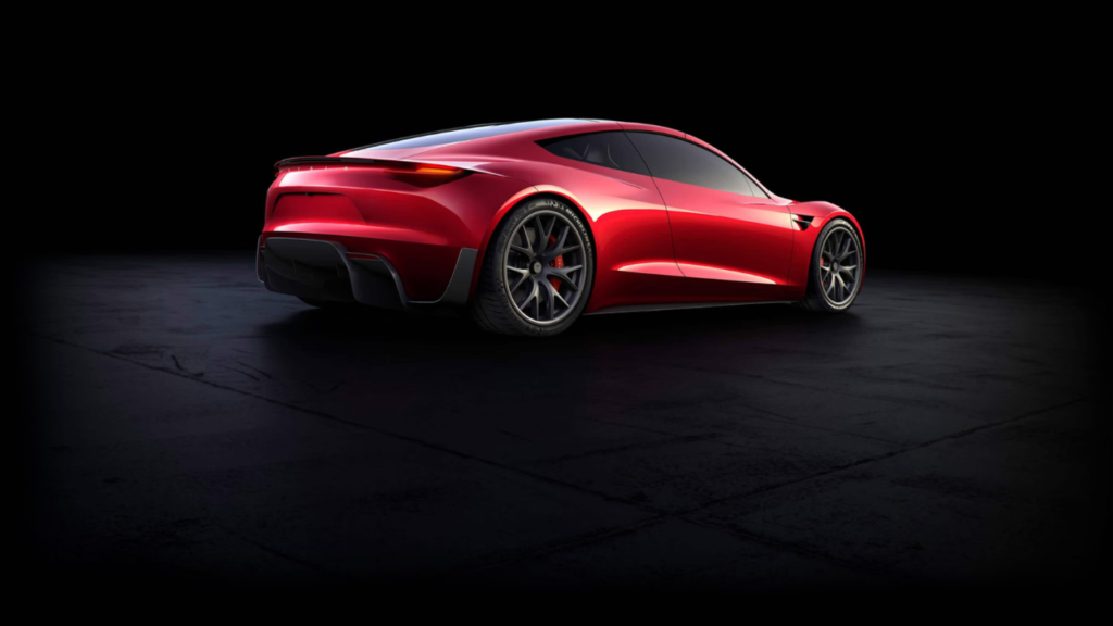 Kalla gaspuffar istället för baksäte. Toppversionen av den eldrivna sportbilen utvecklas tillsammans med SpaceX och ska använda raketmotorer för att pressa accelerationen ner till 1,1 sekunder. Foto: Tesla