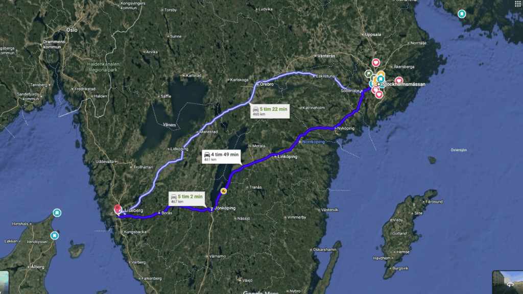 I stället för att enbart hitta den snabbaste vägen för en enskild bil testar Google nu nätverksoptimerad navigering i Maps och Waze. Foto: Google maps