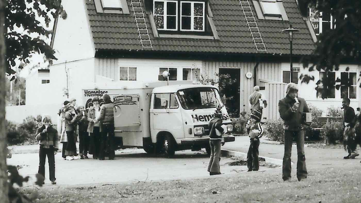 Hemglassbilen på 1970-talet.