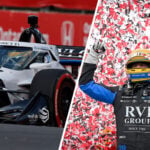 Marcus Ericsson gestikulerar efter sin Indycar-seger i Markham.