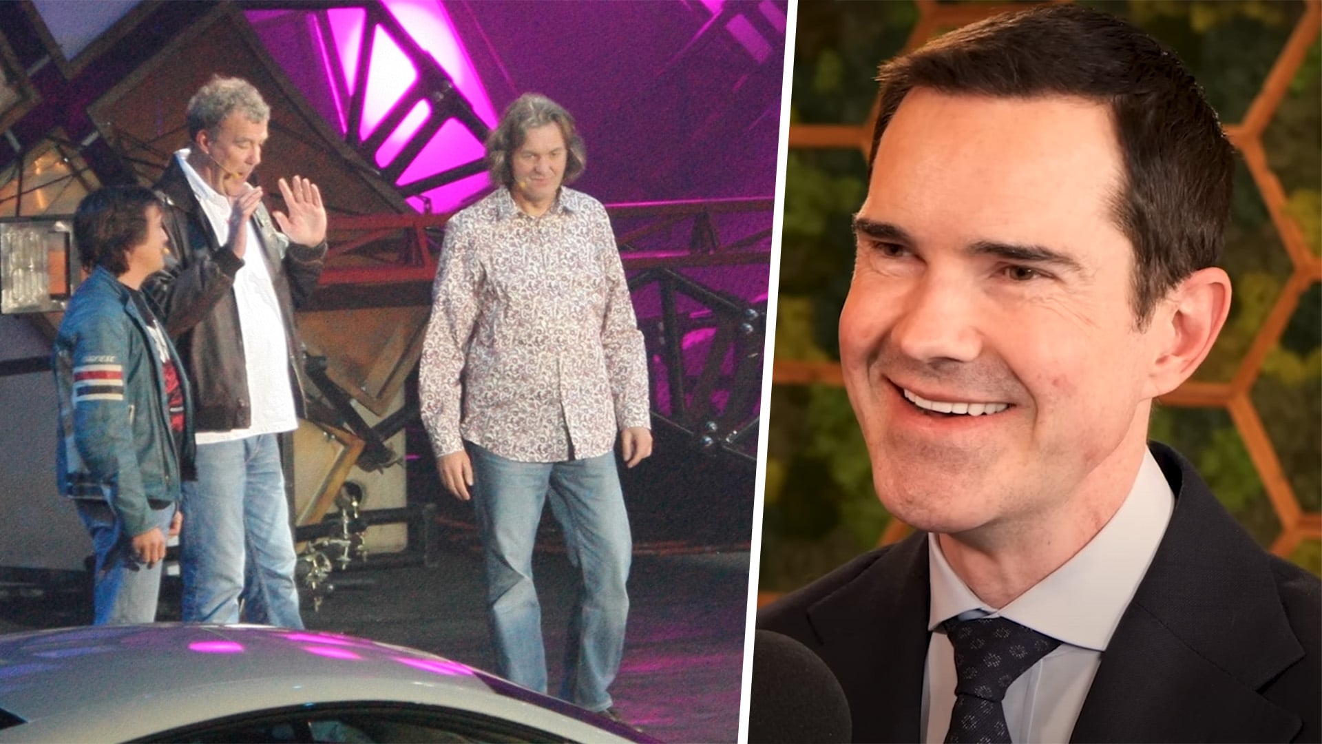 Richard Hammond, Jeremy Clarkson och James May under en Top Gear-inspelning.