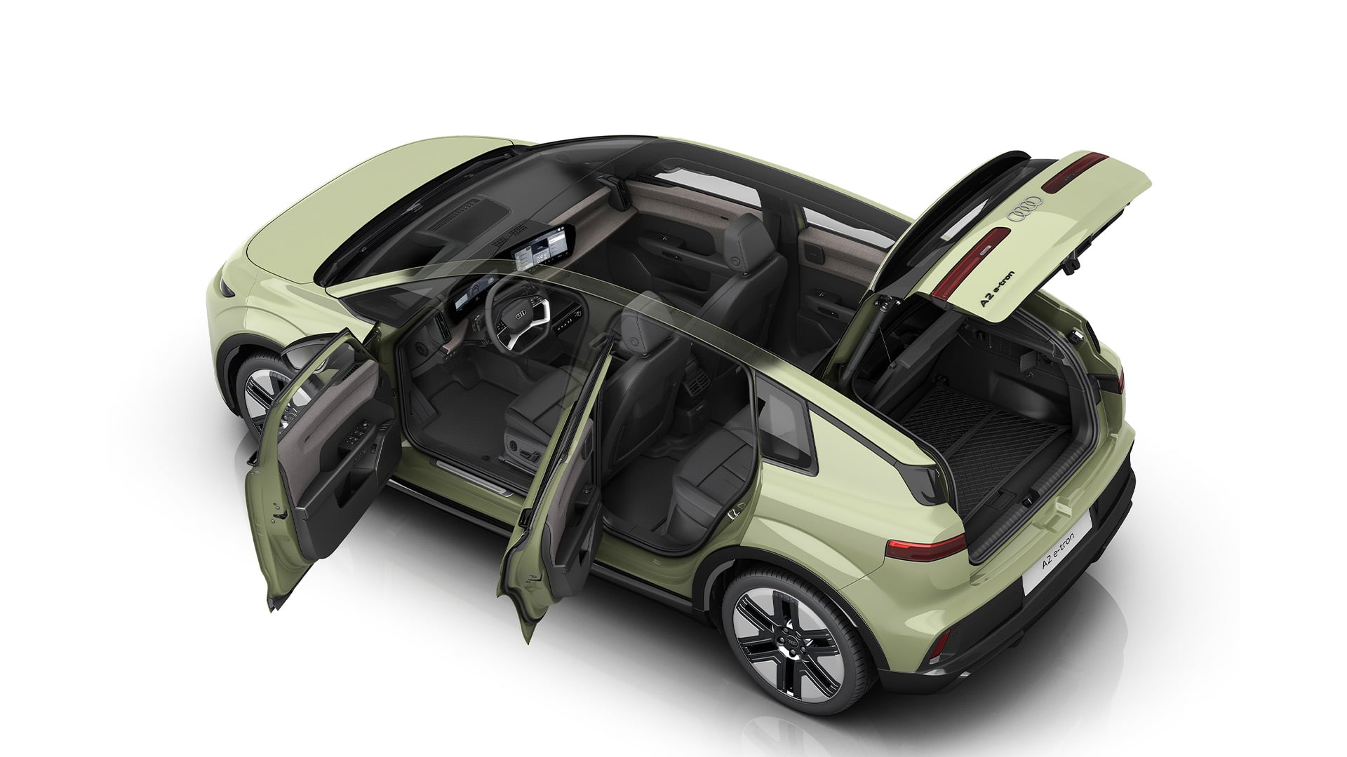 Audi A2 e-tron genomskärning.