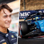 Dino Beganovic inklippt till vänster och hans DAMS Lucas Oil-bil till höger.