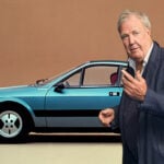 Lancia Montecarlo Spider i bakgrunden med Jeremy Clarkson inklippt framför.