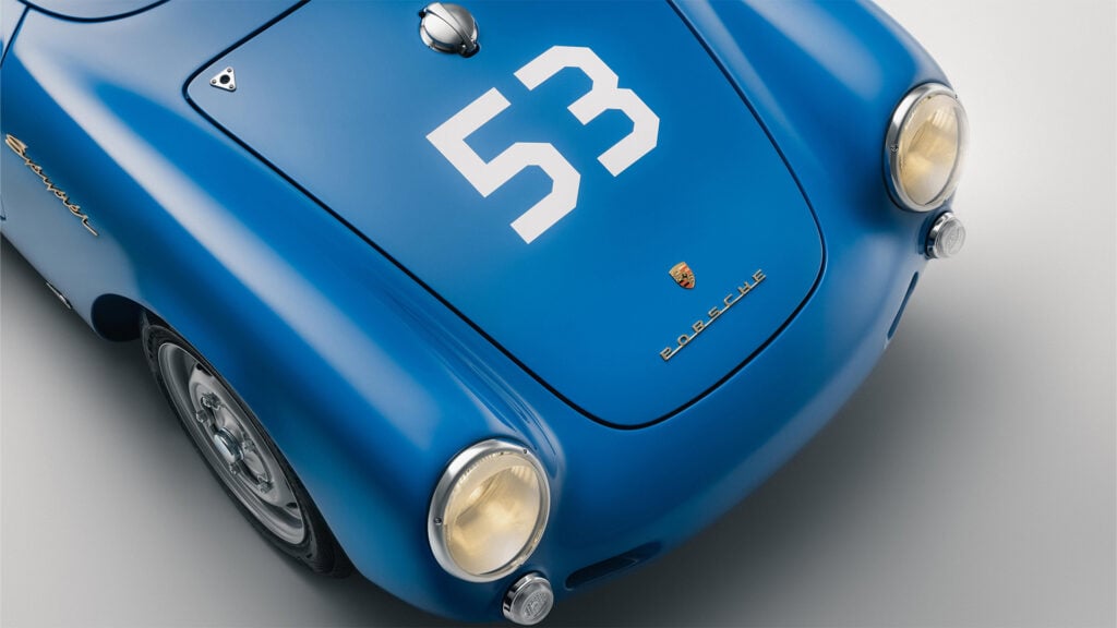 Blålackerad Hedley Studios Porsche 550 Spyder J.