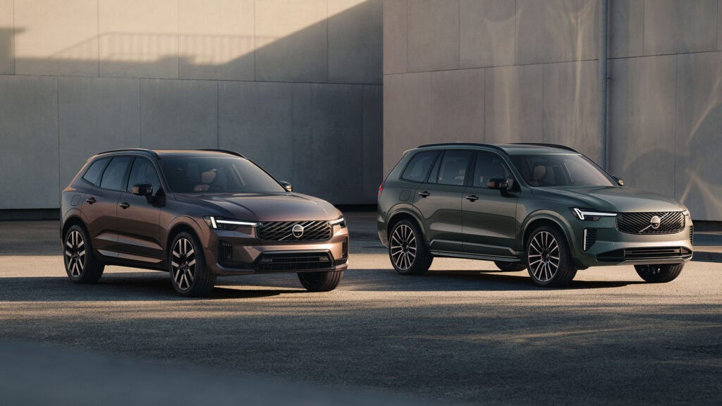 Volvo XC60 och XC90 bredvid varandra.