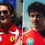 Bildmontage med Formel 1-föraren Charles Leclerc och Ferraris reservförare Dino Beganovic.