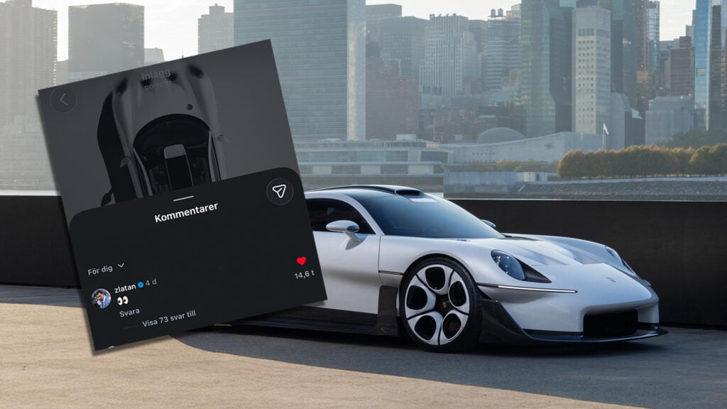 Porsche Mission S med printscreen från Zlatans Instagramprofil