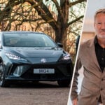 Jan Gustafsson, produktchef på Carplus, kommenterar ökningen av privatleasing. Grå MG4 i höstig miljö till vänster i bild.