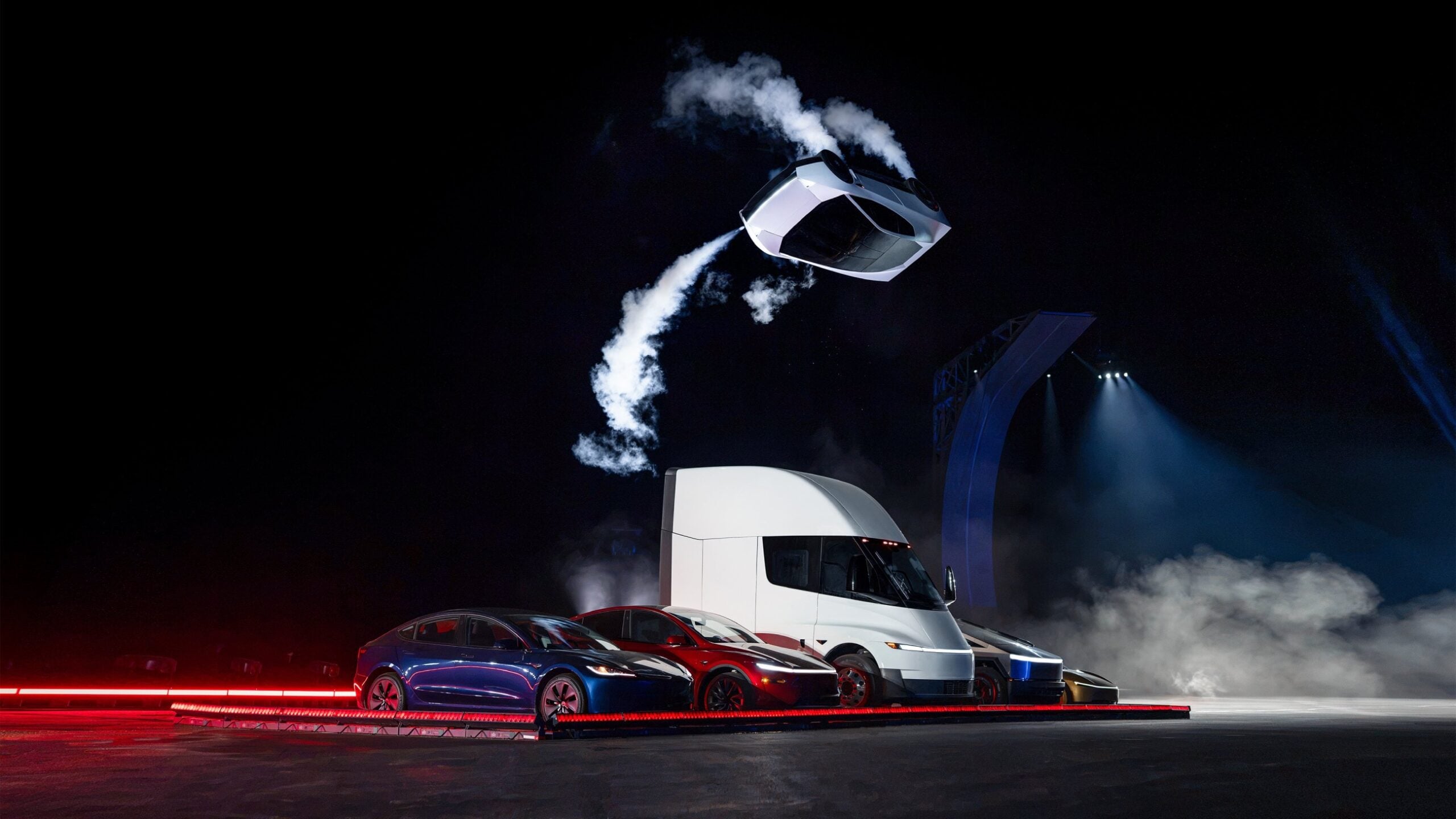 Tesla Roadster flyger
